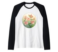 Sweet Pea Birth Month Flower Elegance Raglan Baseball Tee