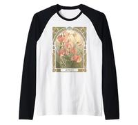 Sweet Pea Birth Month Flower Motif Raglan Baseball Tee