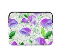 Sweet Pea Flowers Purple Green Laptop Sleeve Protective Protector Laptop Case Funny Business Travel Computer Cover for Computer Air 13.3 Inch Case Universal Medium