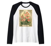 Sweet Pea Garden Birth Month Flower Raglan Baseball Tee