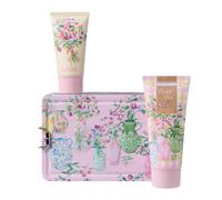 Heathcote & Ivory Softening Body Cream 100ml and Smoothing Body Serum 50ml, Reusable Tin, Sweet Pea Fragrance, Shea Butter, Travel Size, Vegan and Cruelty Friendly, Beauty Gift For Her