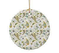 Sweet Pea Summer Paisley Christmas Tree Ornaments - Round Ceramic Decor, Holiday Hanging Decorations, Xmas Gifts