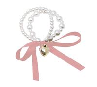 Sweet Pearl Bowknot Hair Ties Fashion Hair Rope Decoration Women Elastic Wristband Hair Scrunchies Elegant Cuff Ponytail Holder Party Headband Office Hairband