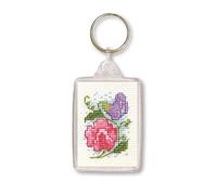 Sweet Peas Keyring - Cross Stitch Kit