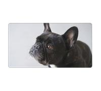 Sweet Pet Cute Black French Bulldog Puppy,Mouse Pad Large Desk Pad Computer Keyboard Mouse Mat with Non Slip Rubber Base 40 x 70 cm