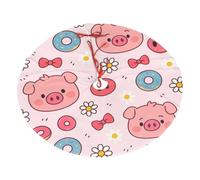 Sweet Pig Face Donuts Plush Christmas Tree Skirt, Soft Flannel Christmas Tree Decoration With Red String Ties, Easy To Install Holiday Ornament For Xmas