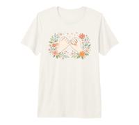 Sweet Pinky Promise Hands Floral Wreath Design Premium T-Shirt