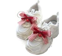 Sweet Plaid Bow Shoe Accessories, Christmas Velvet Bell Shoe Clips, Red