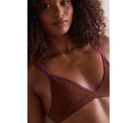 Sweet Point Seamless Triangle Bralette by Intimately at Free People in Chocolate Tiramisu Combo, Size: M/L - female