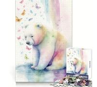 Sweet Polar Bear Jigsaw Puzzles for Teenagers 1000 Pieces Logic Sense Toy Calm Fun Smooth Edge Birthday Gift (50x75cm)