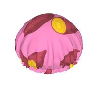 Sweet Potato Pattern,Shower Cap Nightcap Double Layer Waterproof Elastic Bath Cap Reusable Hair Cap