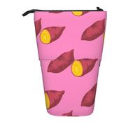 Sweet Potato Pattern,Standing Pencil Holder Stationery Bag Pencil Pouch Organizer Telescopic Pencil Case