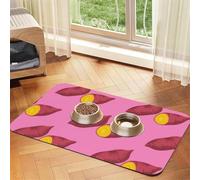 Sweet Potato Pattern,Waterproof Pet Feeding Mat,PU Leather Placemats for Cat Dog Water Bowl,Food Mats,40x60cm