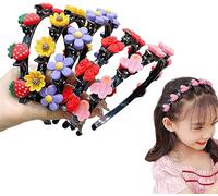 Sweet Princess Hairstyle Hairpin, Double Layer Headbands with Clips Twist Plait, Cute Fashion Hair Hoops Double Bangs Hairpin Headbands for Women Girls (A, 11cm)