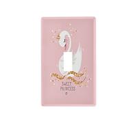 Sweet Princess Swan on Pink Single Toggle Light Switch Cover Decorative Wall Plate for Home Switch 4.53x2.76in