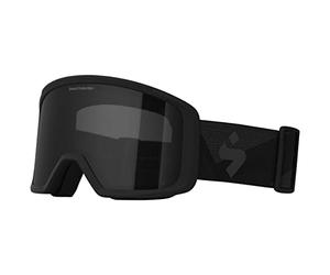 Sweet Protection Firewall Reflect Snow Goggles - Lightweight Ventilated Snowboarding Ski Goggle UV Protection Anti Fog Lens, Obsidian Black/Matte Black/Black Peaks, one Size