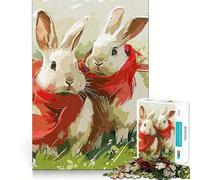 Sweet Rabbit Jigsaw Puzzle for Teenagers 1000 Pieces Enhance Recall Quiet Fun Exact Edge Artistic Gift (38x26cm)