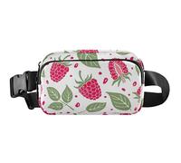 Sweet Raspberry White Fanny Packs Women Waterproof Anti Theft Belt Bag Cute Crossbody Waist Bag, Sweet Raspberry White, 8 x 5.3 x 2.3 inch, Funny Cute, Sweet Raspberry White, 8 x 5.3 x 2.3 inch, Funny