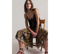 Sweet Reaction Pull-On Wide-Leg Crop Pants at Free People in Brown Combo, Size: Large - female