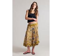 Sweet Reaction Pull-On Wide-Leg Crop Pants at Free People in Sunflower Combo, Size: Small - female
