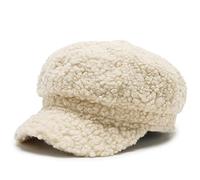 Sweet Retro Lamb Wool Octagonal Hat Artist Baseball Cap Halloween New Year Thanksgiving Red Hats For Women Outside The Waistband Accessories For Men