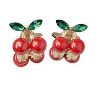 Sweet Rhinestones Cherries Shape Hair Claw Clip 2pcs Metal Claw Clip Strong Hold Hair Barrette For Little Girl And Adult