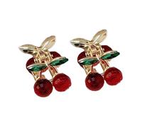 Sweet Rhinestones Cherries Shape Hair Claw Clip 2pcs Metal Claw Clip Strong Hold Hair Barrette For Little Girl And Adult Party Hair Clip
