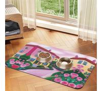 Sweet Romance Pet Absorbent Leather Non-Slip Feeding Mat 40x60cm, Quick Drying, Waterproof, Washable Bowl Mat