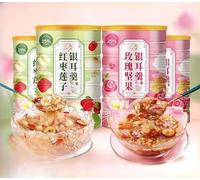 Sweet rose nut Lotus Root grains Breakfast,500g/can,Instant Chia qiyazi Red Date Tremella cereal,Ready-to-Eat delicious desserts,Healthy Nutritious Vegan,Chinese snack (Mixed flavors,2can)