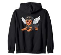 Sweet Rottweiler Angel with Wing Cartoon Dog Lovers Zip Hoodie