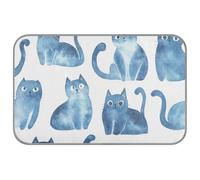 Sweet Russian Blue Cats White Summer cooling dog mat Self Cooling 38" x 23" cool mats for pig outside safe cama fria para perro M