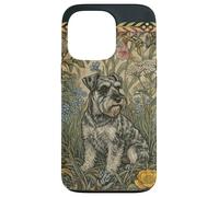 Sweet Salt and Pepper Schnauzer in English Garden Case for iPhone 13 Pro