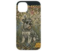 Sweet Salt and Pepper Schnauzer in English Garden Case for iPhone 14 Plus