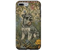 Sweet Salt and Pepper Schnauzer in English Garden Case for iPhone 7 Plus/8 Plus
