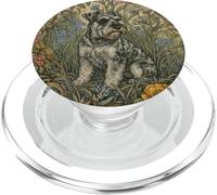 Sweet Salt and Pepper Schnauzer in English Garden PopSockets PopGrip for MagSafe