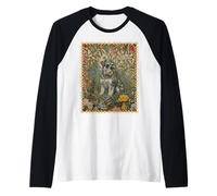 Sweet Salt and Pepper Schnauzer in English Garden Raglan Baseball Tee