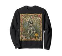 Sweet Salt and Pepper Schnauzer in English Garden Sweatshirt
