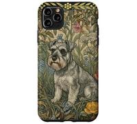 Sweet Salt & Pepper Schnauzer in English Garden Case for iPhone 11 Pro Max
