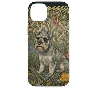 Sweet Salt & Pepper Schnauzer in English Garden Case for iPhone 14 Plus