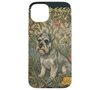 Sweet Salt & Pepper Schnauzer in English Garden Case for iPhone 15 Plus