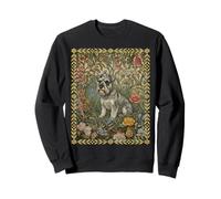Sweet Salt & Pepper Schnauzer in English Garden Sweatshirt