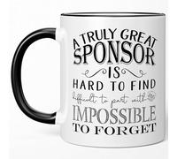 Sweet & Salty A Truly Great Sponsor is Hard to Find Coffee Mug - Best Catholic Confirmation Thank You Gifts, Recovery Anniversary Thank You, Event Sponsorship Presents - 11oz White/Black