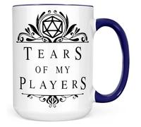 Sweet & Salty RPG Gaming Mugs - Tears of My Players, Funny D&D Dungeon Master Gifts, Dungeons and Dragons Gifts for Dnd Lovers, Dnd Accessories DM, 15oz Dark Blue