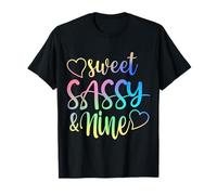 Sweet Sassy And Nine 9th Birthday Girl 9 Years Old Princes T-Shirt