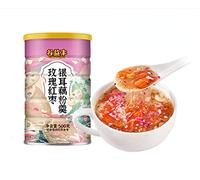 Sweet Scented osmanthus, Instant Lotus Root Starch Soup?nut and Lotus Root Powder Black sesame paste Fast breakfast 500g / can (Rose Red Date Tremella Root Powder Soup,1 can)