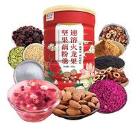 Sweet-scented Osmanthus Nuts Lotus Root Powder, Red Dates Tremella oatmeal, Healthy convenient fast breakfast, Chinese Specialties, Snack Gifts, Cereals & Breakfast (Dragon fruit,1can)