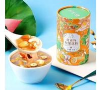 Sweet Scented rose fruit Lotus Root Starch Soup,380g/can,Instant Chia qiyazi nut Tremella Congee,Ready-to-Eat Breakfast Porridge,Healthy Nutritious Oatmeal,Chinese morning cereal (Chia nut,2can)