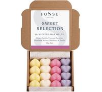 Sweet Selection Soy Wax Melts 16 Pack | French Vanilla, Coconut Paradise, Woodland Berries & Blueberry Vanilla | Natural, Vegan & Plastic Free | Up to 96 Hrs Scent | Handmade in UK - Fosse Living