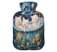 Sweet Selkirk Cats Retro Bathtub Water Bottle for hot Water with Soft Cover 2L hot compresses for The Body Sore Muscle Sore Muscle
