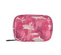 Sweet Shark Hot Pink Medication Bags with Detachable Compartments Portable Organizer Zipper case for Purse